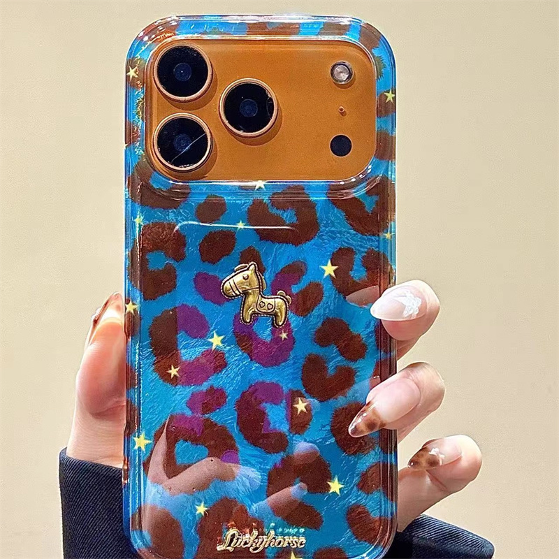 Phone Accessories Background - Telefoonhoesje met blauw achtergrondpatroon van aluminiumfolie,