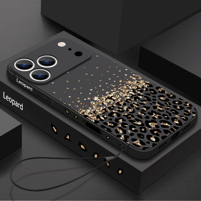 Phone Accessories Iphone - Telefoonhoesje met luipaardprint patroon, koordje, voor
