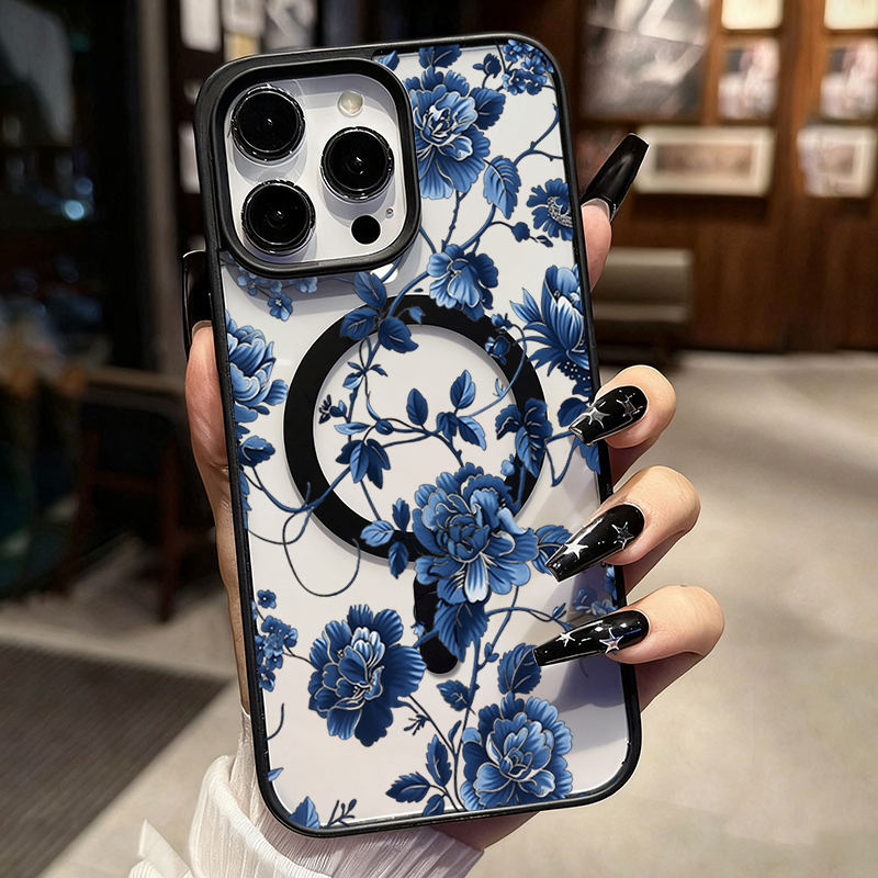 Luxe vintage blauwe bloemen ma - Phone Accessories Iphone recensie en prijs